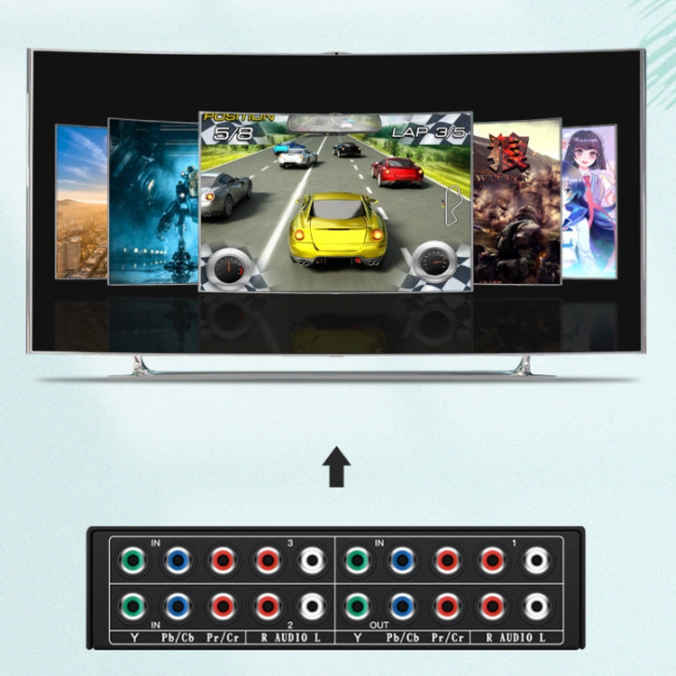3 In 1 Out Component Video Selector YPbPr Video Switch Box - Splitter Adapter by PMC TechLife | Online Shopping South Africa | PMC TechLife | Buy Now Pay Later Mobicred