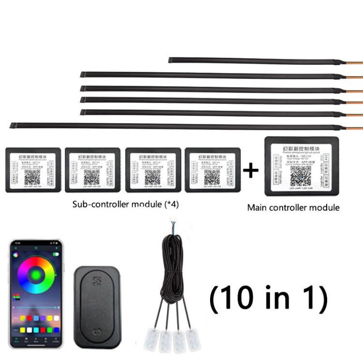 10 in 1 Car Hidden Acrylic LED Colorful Decorative Atmosphere Light Strip - Atmosphere lights by PMC Jewellery | Online Shopping South Africa | PMC Jewellery | Buy Now Pay Later Mobicred