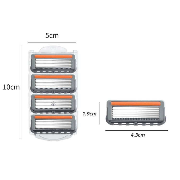 2pcs /Pack Six Blade OpenBack System Skin Razor Refills for Men - Accessories by PMC TechLife | Online Shopping South Africa | PMC TechLife | Buy Now Pay Later Mobicred