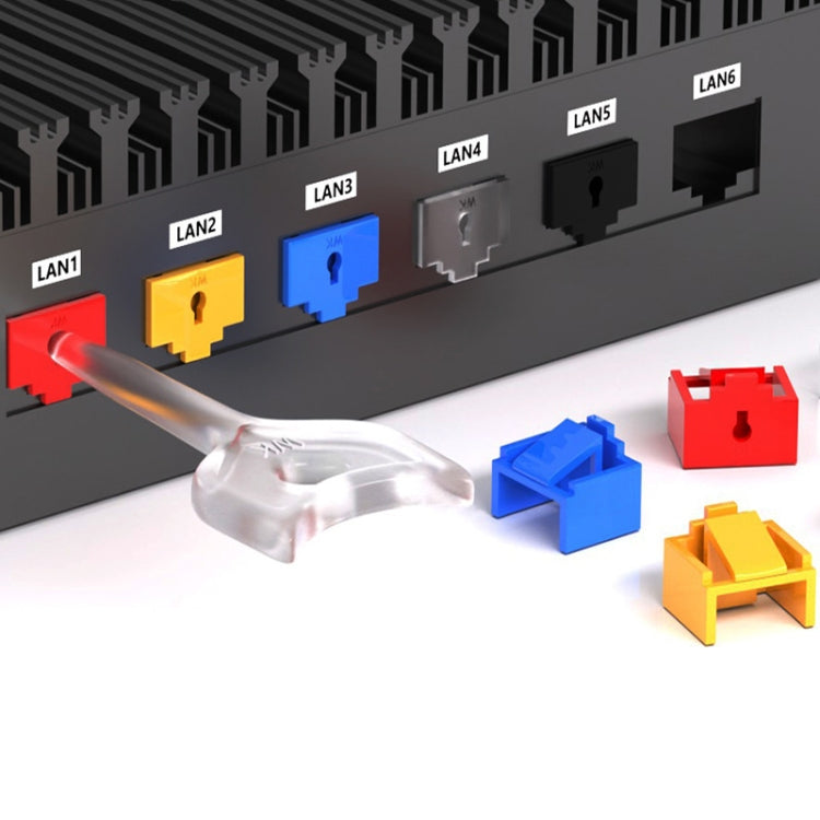 RJ45 Pport Anti-theft Lock Removable Dust Plug(Blue 10 Plug+1 Key) - Anti-Dust Plugs by PMC TechLife | Online Shopping South Africa | PMC TechLife | Buy Now Pay Later Mobicred