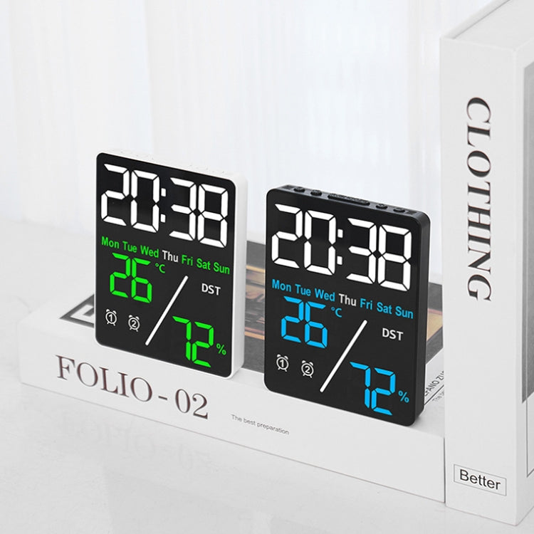 Multifunctional Temperature / Humidity Display Electronic Alarm Clock, Color: Blue White - free shipping - PMc TechLife - Order now!