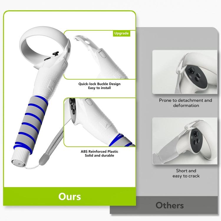 For Meta Quest 2 Controller Grip Games Handle Playing BeatSaber Baseball - VR Accessories by PMC TechLife | Online Shopping South Africa | PMC TechLife | Buy Now Pay Later Mobicred