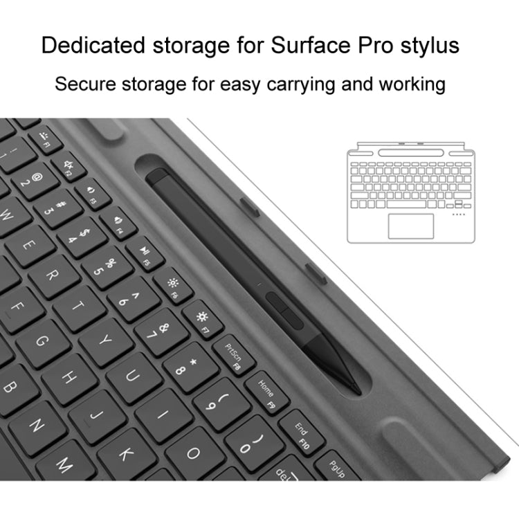 For Microsoft Surface Pro 8 / 9 / X Bluetooth Keyboard Magnetic Tablet Wireless Touch Backlit Keyboard With Pen Slot(Green) - free shipping - PMC TechLife - Order now!