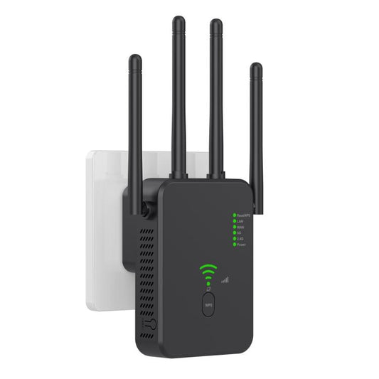 Urant U10 300Mbps 2.4G Wireless Repeater WiFi Signal Amplifier With 4 Antennas EU Plug Black - Broadband Amplifiers by Urant | Online Shopping South Africa | PMC Jewellery | Buy Now Pay Later Mobicred