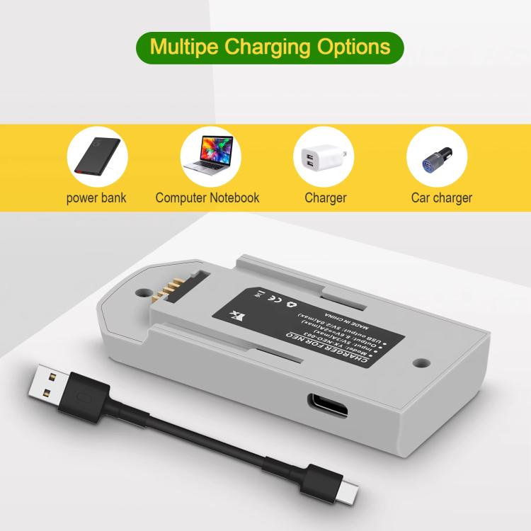 For DJI Neo Drone YX Battery Charger USB-C/Type-C Port Battery Manager(Gray) - free shipping - PMC TechLife - Order now!