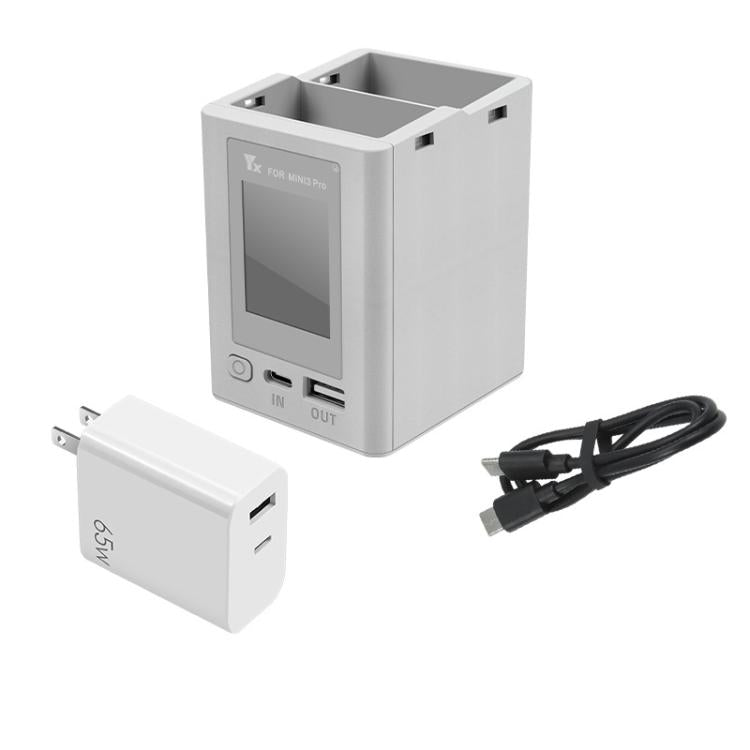 For DJI Mini 4 Pro / Mini 3 Pro / Mini 3 YX Color Screen Dual-way Charger Battery Manager  With 65W US Plug - free shipping - PMC TechLife - Order now!