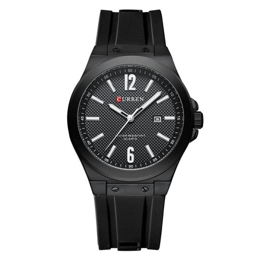 Curren Calendar Silicone Strap Casual Men Watch, Color: Black - Silicone Strap Watches by Curren | Online Shopping South Africa | PMC Jewellery | Buy Now Pay Later Mobicred