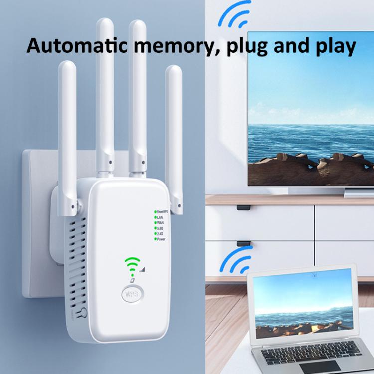 Urant U11 1200Mbps 2.4G&5.8G Wireless Repeater WiFi Signal Amplifier Support WPS Quick Setting UK Plug White - free shipping - PMC TechLife - Order now!