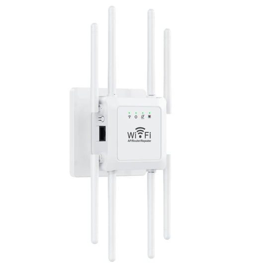 U18 300Mbps 2.4G Wireless Repeater WiFi Signal Amplifier With 8 Antennas EU Plug White - Broadband Amplifiers by PMC Jewellery | Online Shopping South Africa | PMC Jewellery | Buy Now Pay Later Mobicred