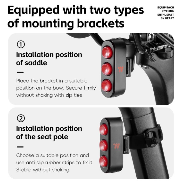 WEST BIKING Bicycle Night Riding Long Endurance Warning Brake Taillight, Style: Square Light Smart - free shipping - PMC TechLife - Order now!