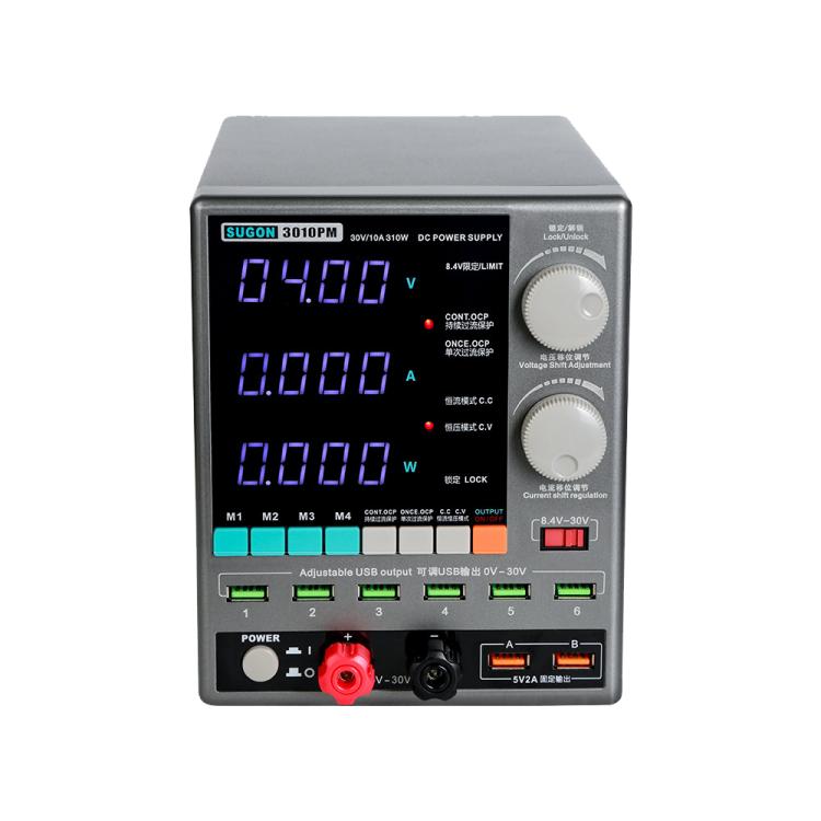 SUGON 3010PM 150W 30V 10A 4 Digital Display Cell Phone Repair Power Meter US Plug - free shipping - PMC TechLife - Order now!