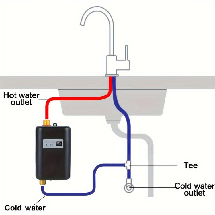3000W Small Tankless Electric Water Heater For Kitchen Bathroom AU Plug(Black) - free shipping - PMC TechLife - Order now!