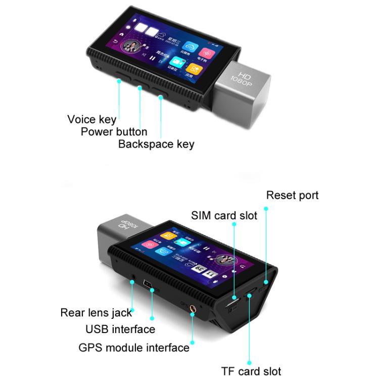 International Version AI Operation 4G Night Vision Remote Monitoring Driving Recorder(Front + Inside) - Car DVRs by PMc TechLife | Online Shopping South Africa | PMc TechLife | Buy Now Pay Later Mobicred