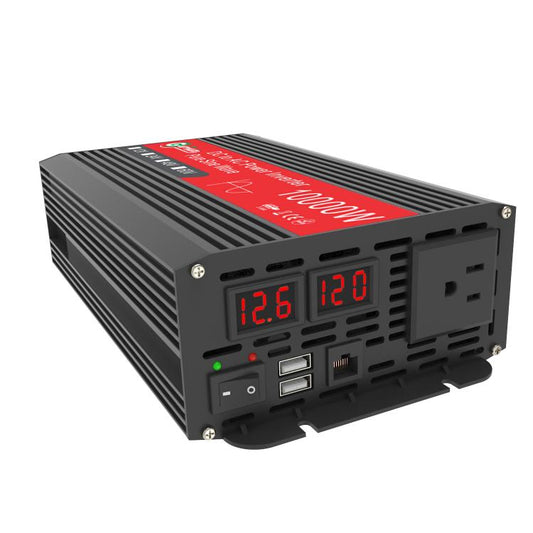 Gurxun 1500W Dual USB Fast Charger Dual Digital Display Pure Sine Wave Inverter, Spec: US Plug 12V To 110V - Pure Sine Wave by Gurxun | Online Shopping South Africa | PMC Jewellery | Buy Now Pay Later Mobicred