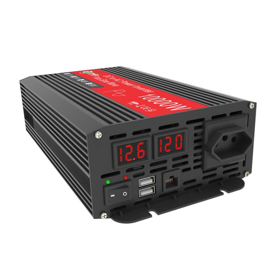 Gurxun 1500W Dual USB Fast Charger Dual Digital Display Pure Sine Wave Inverter, Spec: Brazil Plug 12V To 110V - Pure Sine Wave by Gurxun | Online Shopping South Africa | PMC Jewellery | Buy Now Pay Later Mobicred