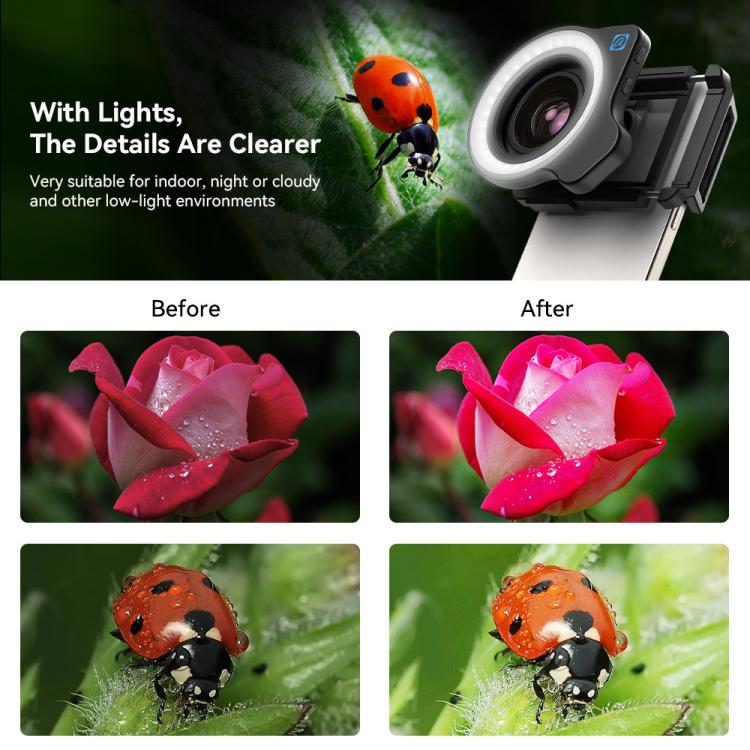 APEXEL 10-20x Zoom Macro Lens With 45-Mode Fill Light Kit for Smartphones - free shipping - PMC TechLife - Order now!
