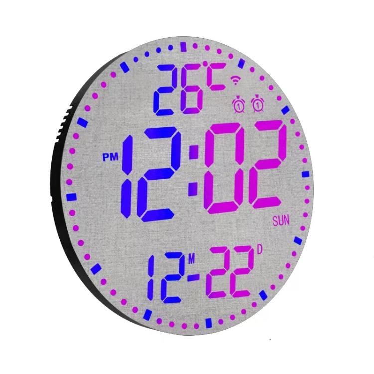Wifi App Control LED Digital Wall Clock With RGB Light Multi-Functional Alarm Clock(Black Shell Colth Surface) - Wall Clock by PMc TechLife | Online Shopping South Africa | PMc TechLife | Buy Now Pay Later Mobicred