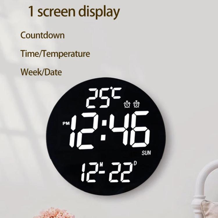 11.6-Inch White Light Wall Clock With Remote Control Multi-Functional Alarm Clock Black+Cloth - Wall Clock by PMc TechLife | Online Shopping South Africa | PMc TechLife | Buy Now Pay Later Mobicred