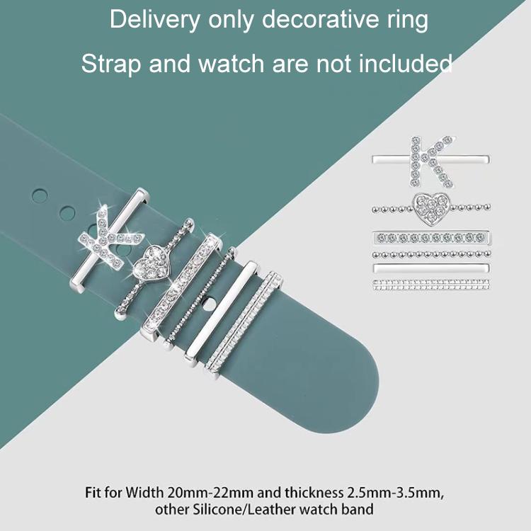 6pcs / Set Smart Watch Silicone Band Decorative Ring Metal Accessories, Size: X(Rose Gold) - Watch Decorations by PMC TechLife | Online Shopping South Africa | PMC TechLife | Buy Now Pay Later Mobicred