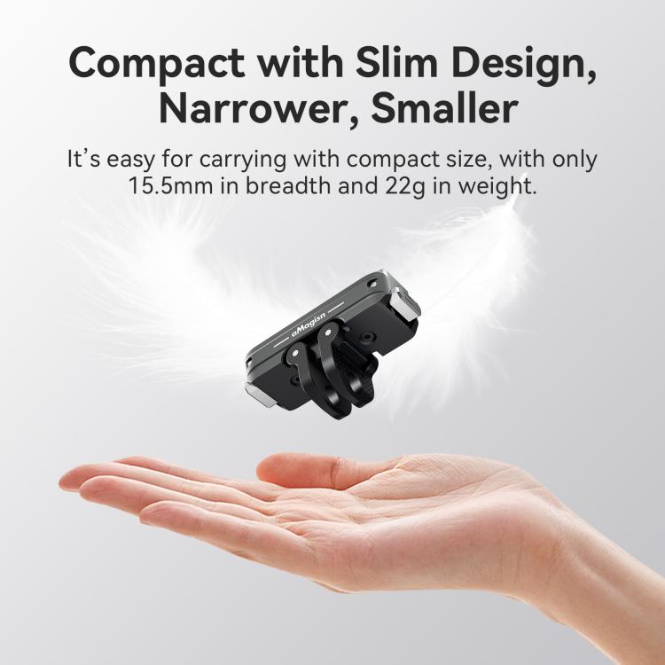 For DJI Osmo 360/Action 5 Pro/4/3 aMagisn Metal Magnetic Quick Release Mount Dual Interface Adapter(Black) - free shipping - PMC TechLife - Order now!