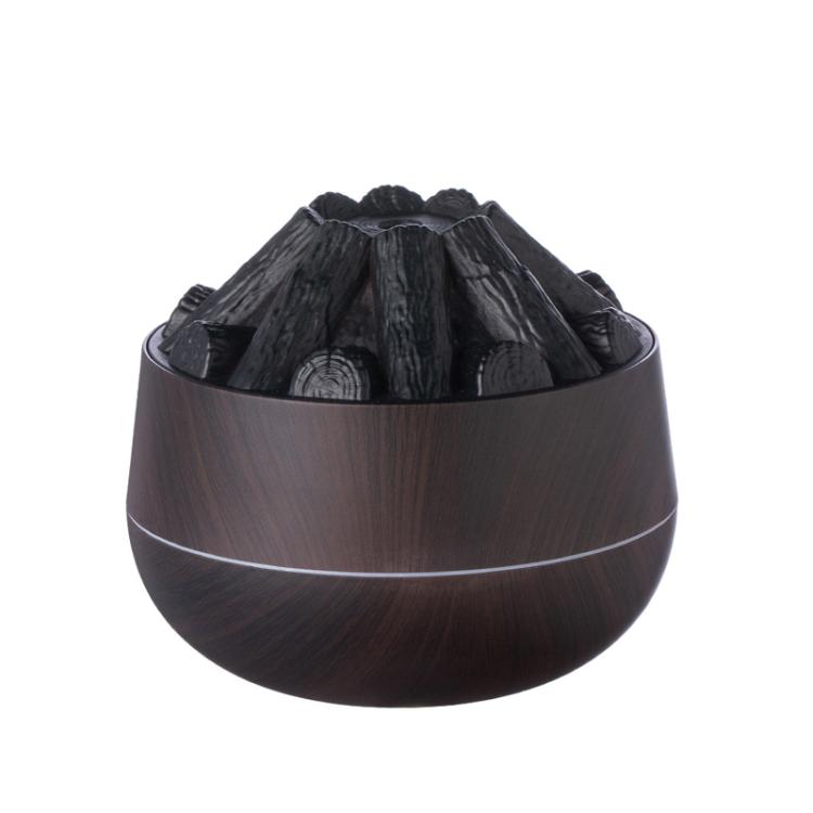 Simulated Charcoal Fire Ambient Night Light Humidifier USB Large Mist Flame Humidifier(Dark Wood Grain) - free shipping - PMC TechLife - Order now!