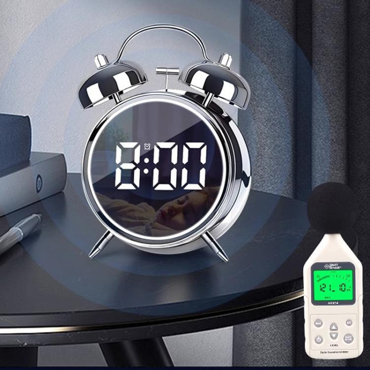12/24H LED Screen Alarm Clock Loud Metal Clock With Night Light Plug-In Children Clock(Black) - free shipping - PMC TechLife - Order now!