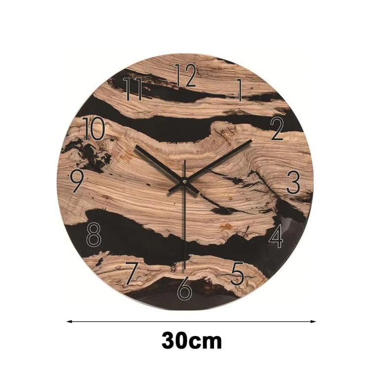 12-inch Imitation Wood Grain Texture Decorative Wall Clock Silent Quartz Clock Holiday Gift HR-CMW20 - free shipping - PMC TechLife - Order now!