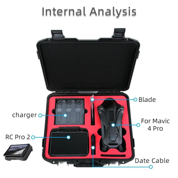For DJI Mavic 4 Pro Creator Combo RC Pro 2 Explosion-Proof Case Storage Box Suitcase With Shoulder Strap(White Pattern) - free shipping - PMC TechLife - Order now!