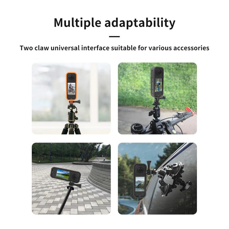 For Insta360 X5 360 Camera CQT Expandable Protective Cage Shockproof Case Vertical Black - free shipping - PMC TechLife - Order now!