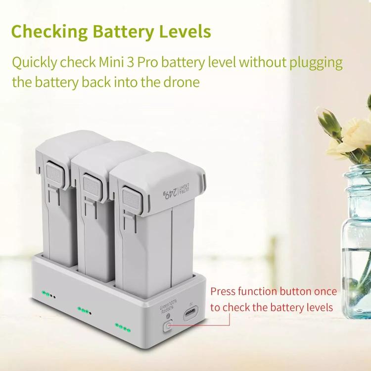 YX 3-Way Battery Charger For DJI Mini 4 Pro/Mini 3/Mini 3 Pro Charging Hub Without Pulg - free shipping - PMC TechLife - Order now!