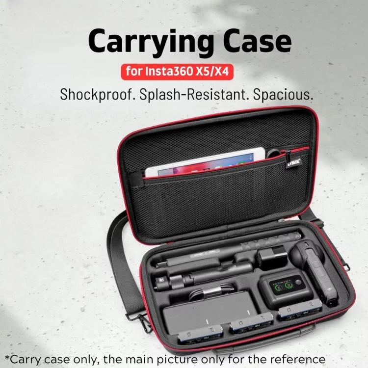 For Insta360 X5 / X4 Camera SYMIK Large Capacity Storage Bag Handbag Messenger Carrying Case(Black) - free shipping - PMC TechLife - Order now!