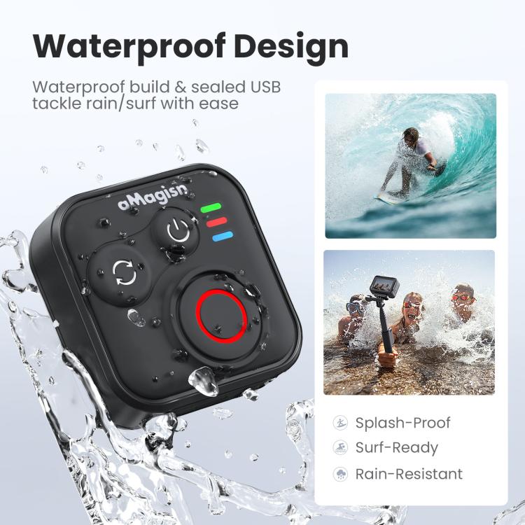 aMagisn Wireless Bluetooth Remote Control for Insta360, GoPro Hero Cameras & Smartphones - 50m Long Range - free shipping - PMC TechLife - Order now!