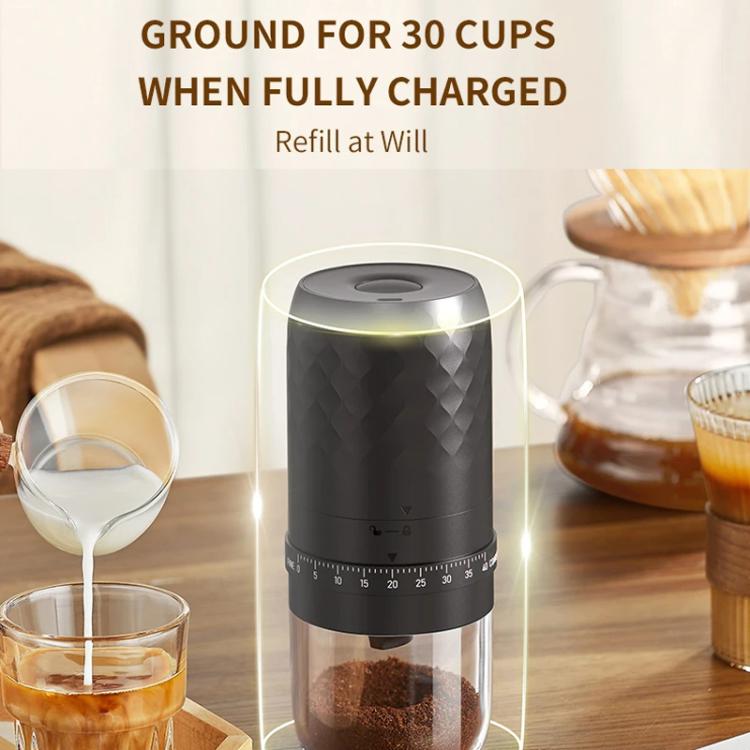 Portable Electric Coffee Grinder with 40 Adjustable Settings Rechargeable USB-C Ceramic Burr Mill(Black) - free shipping - PMC TechLife - Order now!