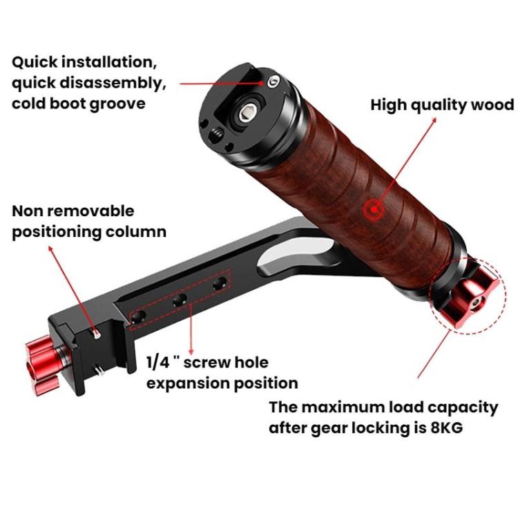 Gimbal Wooden Handle Chute Snail Gimbal Side Handle Grip,For DJI RS 4 Mini / 4 PRO / 3 / 3 Mini / 3 PRO / 2, Spec: With Chute - free shipping - PMC TechLife - Order now!