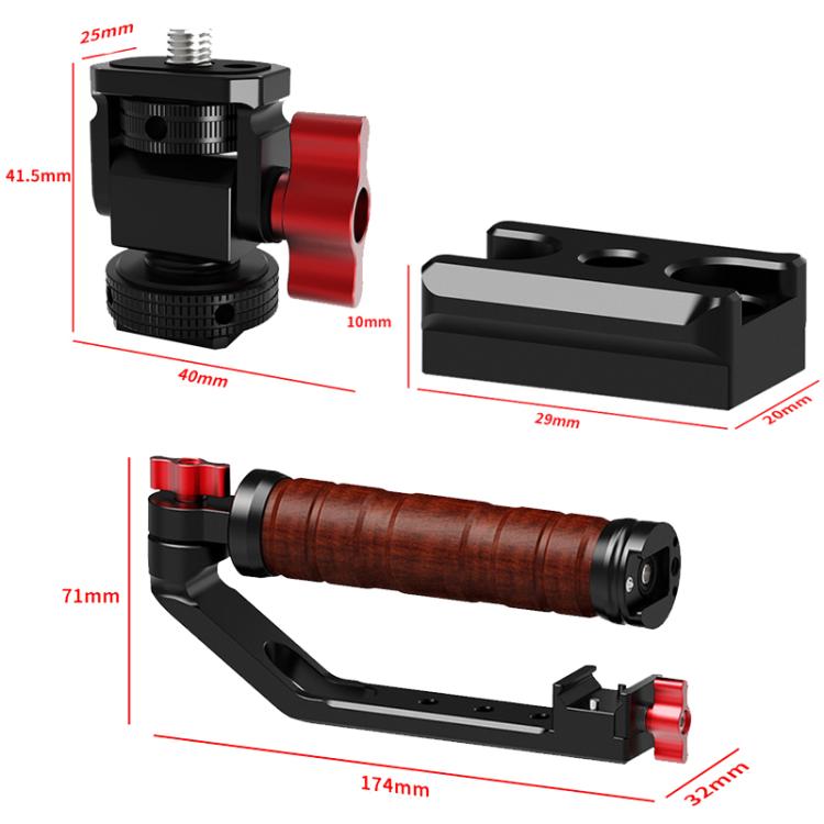 Gimbal Wooden Handle Chute Snail Gimbal Side Handle Grip,For DJI RS 4 Mini / 4 PRO / 3 / 3 Mini / 3 PRO / 2, Spec: With Chute - free shipping - PMC TechLife - Order now!