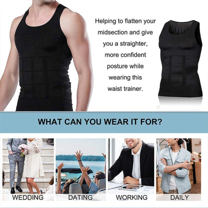 Men Slimming Body Shaper Vest Underwear, Size: M(Black) -  by PMC Jewellery | Online Shopping South Africa | PMC Jewellery