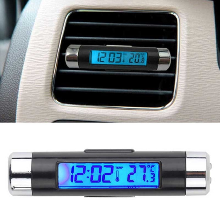 2 in 1 Car Auto Thermometer Clock Calendar LCD Display Screen - Clocks & Car Meters by PMC TechLife | Online Shopping South Africa | PMC TechLife
