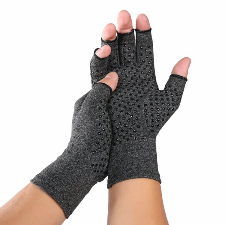 Hemp Gray Dispensing A Pair Sports Breathable Health Care Half Finger Gloves Rehabilitation Training Arthritis Pressure Gloves, Size:S - Safety Gloves by PMC Jewellery | Online Shopping South Africa | PMC Jewellery