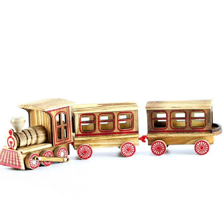 Wooden Three Section Locomotive Office Creative Home Decoration Simulation Toy, Style:Wooden Three Section Train - Model Toys by PMC Jewellery | Online Shopping South Africa | PMC Jewellery