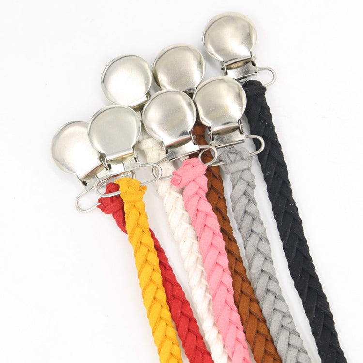 3 PCS Baby Pacifier Chain Leather Woven Anti-off Chain(Pink) - Cups & Silicone Nipple by PMC TechLife | Online Shopping South Africa | PMC TechLife