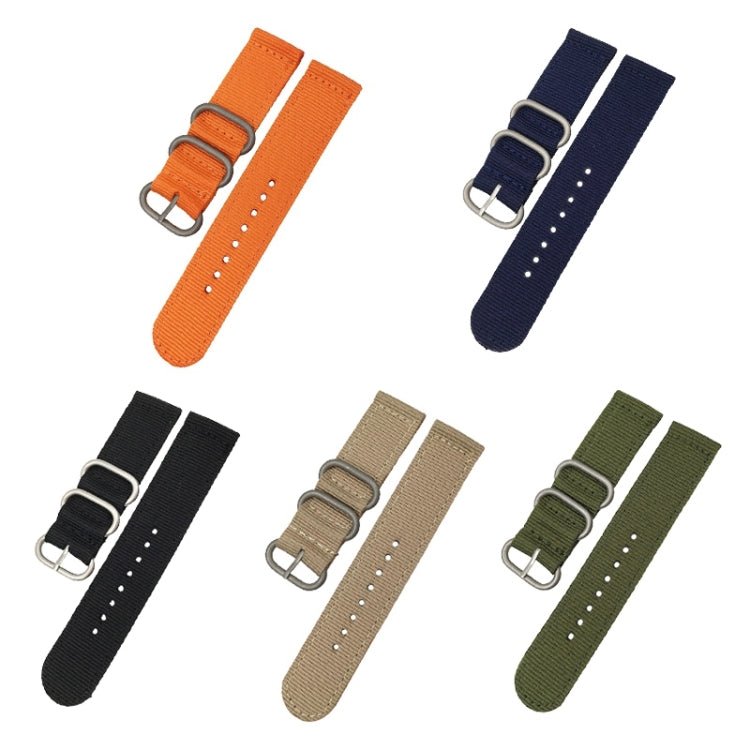 Washable Nylon Canvas Watchband, Band Width:22mm(Army Green with Silver Ring Buckle) - free shipping - PMC TechLife - Order now!
