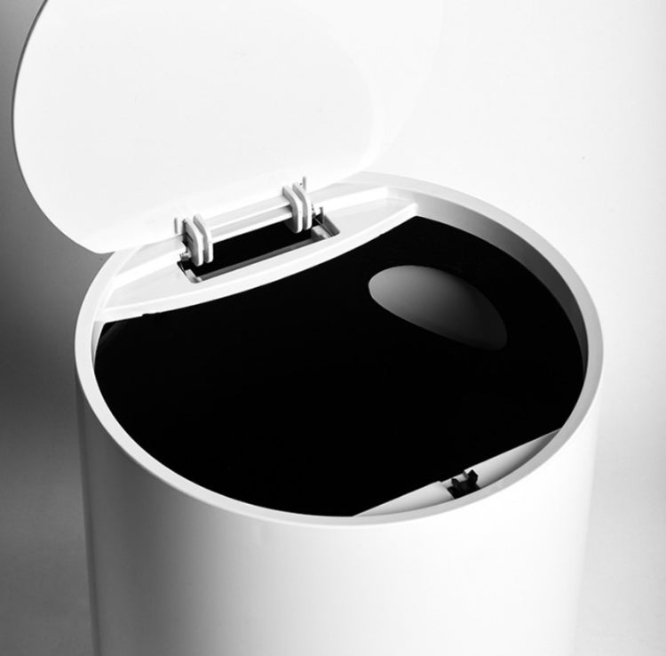 Household Plastic Push-type Spring-Cover Garbage Storage Bucket(White) - free shipping - PMc TechLife - Order now!