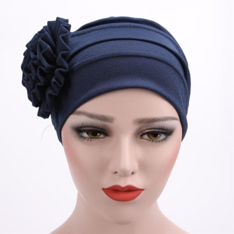 Solid Color Side Flower Turban Hat Women Confinement Hat, Size:Adjustable(Khaki) - Turban by PMC Jewellery | Online Shopping South Africa | PMC Jewellery