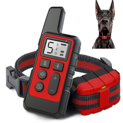 500m Dog Training Bark Stopper Remote Control Electric Shock Waterproof Electronic Collar(Red) - Training Aids by PMC Jewellery | Online Shopping South Africa | PMC Jewellery