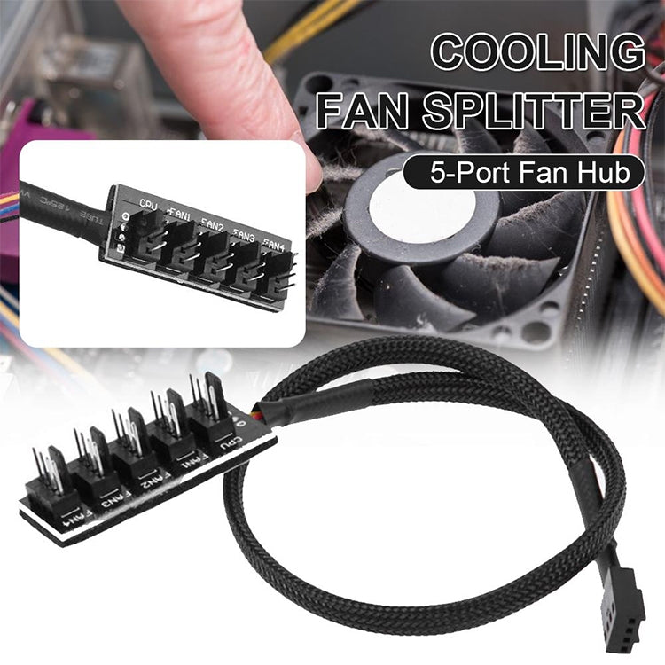 2 PCS Computer Fan PWM Hub Computer Chassis Fan Hub(A Drag Five) - USB 3.0 HUB by PMC TechLife | Online Shopping South Africa | PMC TechLife