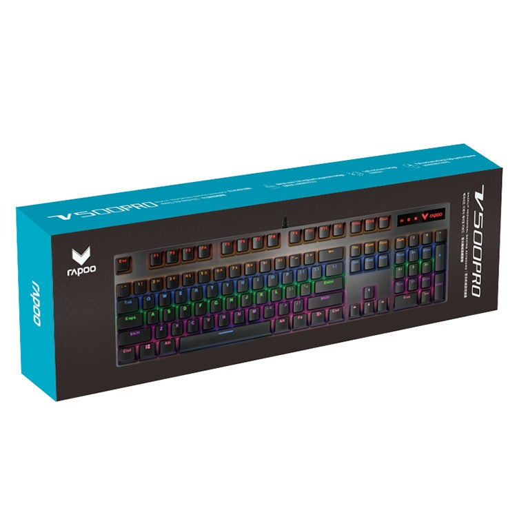 Rapoo V500 PRO Mixed Light 104 Keys Desktop Laptop Computer Game Esports Office Home Typing Wired Mechanical Keyboard(Green Shaft) - Wired Keyboard by Rapoo | Online Shopping South Africa | PMC Jewellery | Buy Now Pay Later Mobicred