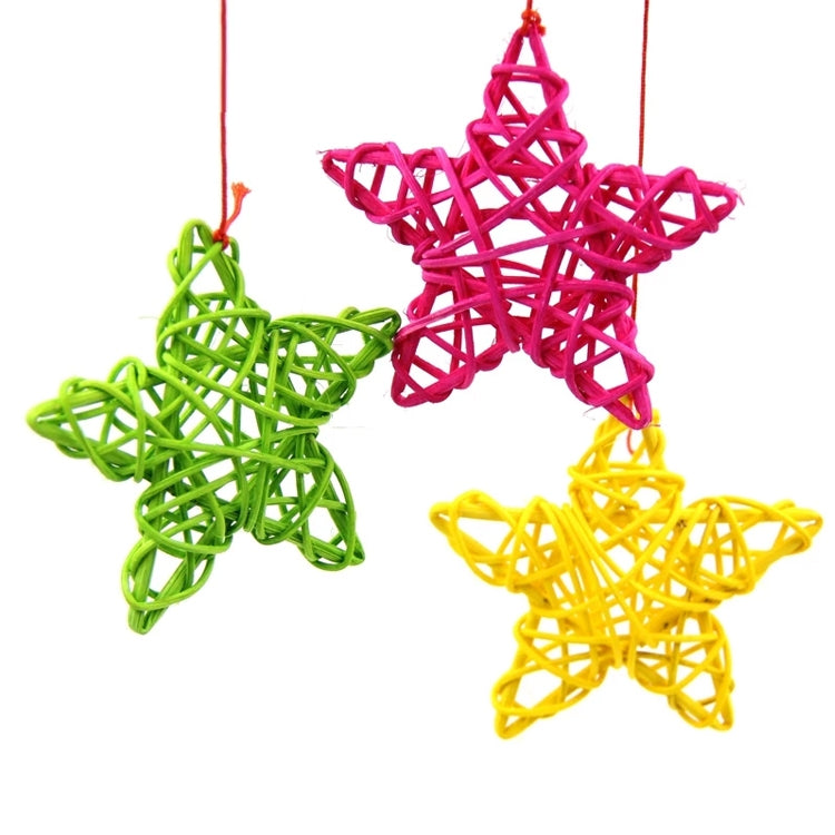 10 PCS 6cm Artificial Straw Ball DIY Decoration Rattan Stars Christmas Decor Home Ornament Supplies(Coffee) - Ornaments by PMC Jewellery | Online Shopping South Africa | PMC Jewellery