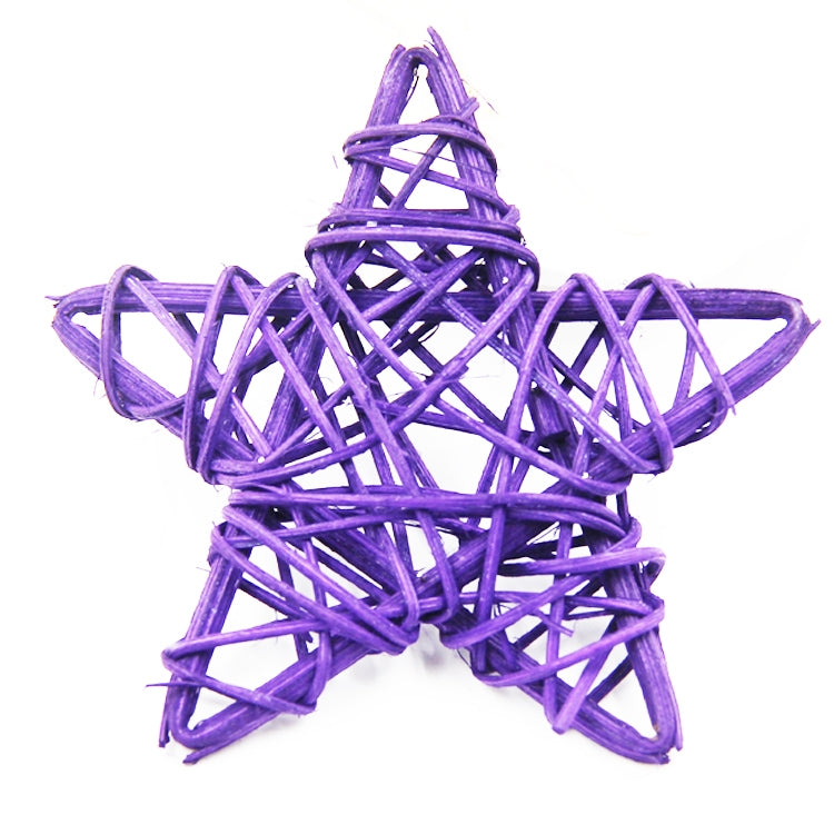 10 PCS 6cm Artificial Straw Ball DIY Decoration Rattan Stars Christmas Decor Home Ornament Supplies(Purple) - Ornaments by PMC Jewellery | Online Shopping South Africa | PMC Jewellery