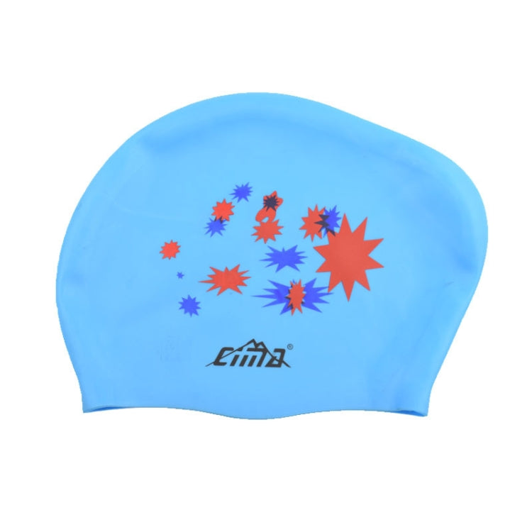 Printed Silicone Swimming Cap Waterproof Swimming Cap for Long Hair, Size:One Size(Sky Blue) - Swimming Caps by PMC Jewellery | Online Shopping South Africa | PMC Jewellery