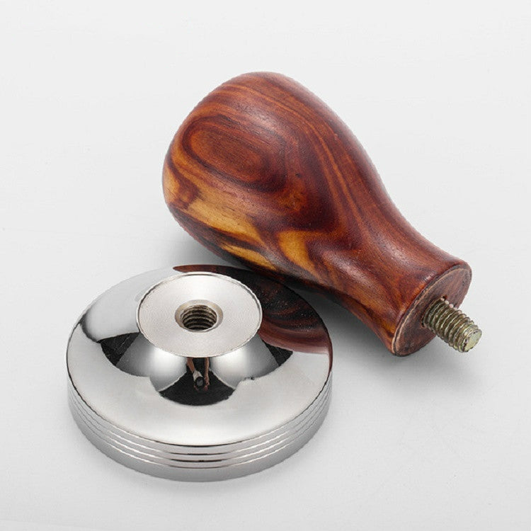Stainless Steel Solid Wood Handle Integrated Coffee Powder, Specification:57.5mm, Color:Oak Handle - free shipping - PMC TechLife - Order now!